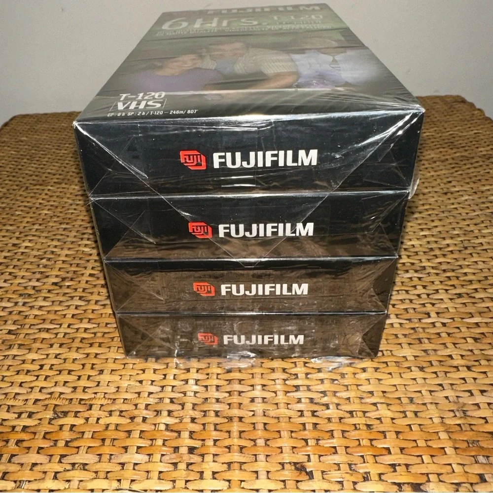 Fuji Film VHS Blank Video Tapes 6 HRS HQ 120 High Quality 4 Pack Factory Sealed